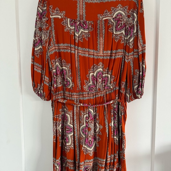 Anthropologie Porridge Isabel paisley ruffle dress in orange - Size S - Picture 8 of 11